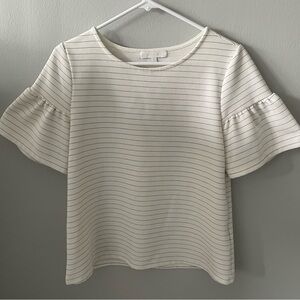 Anthropologie Cream Striped Blouse